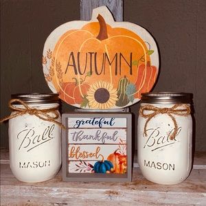 Rustic Distressed Mason Jar Set